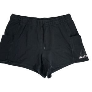 Reebok Cotton Black Athletic Sweat Shorts Women's XXL